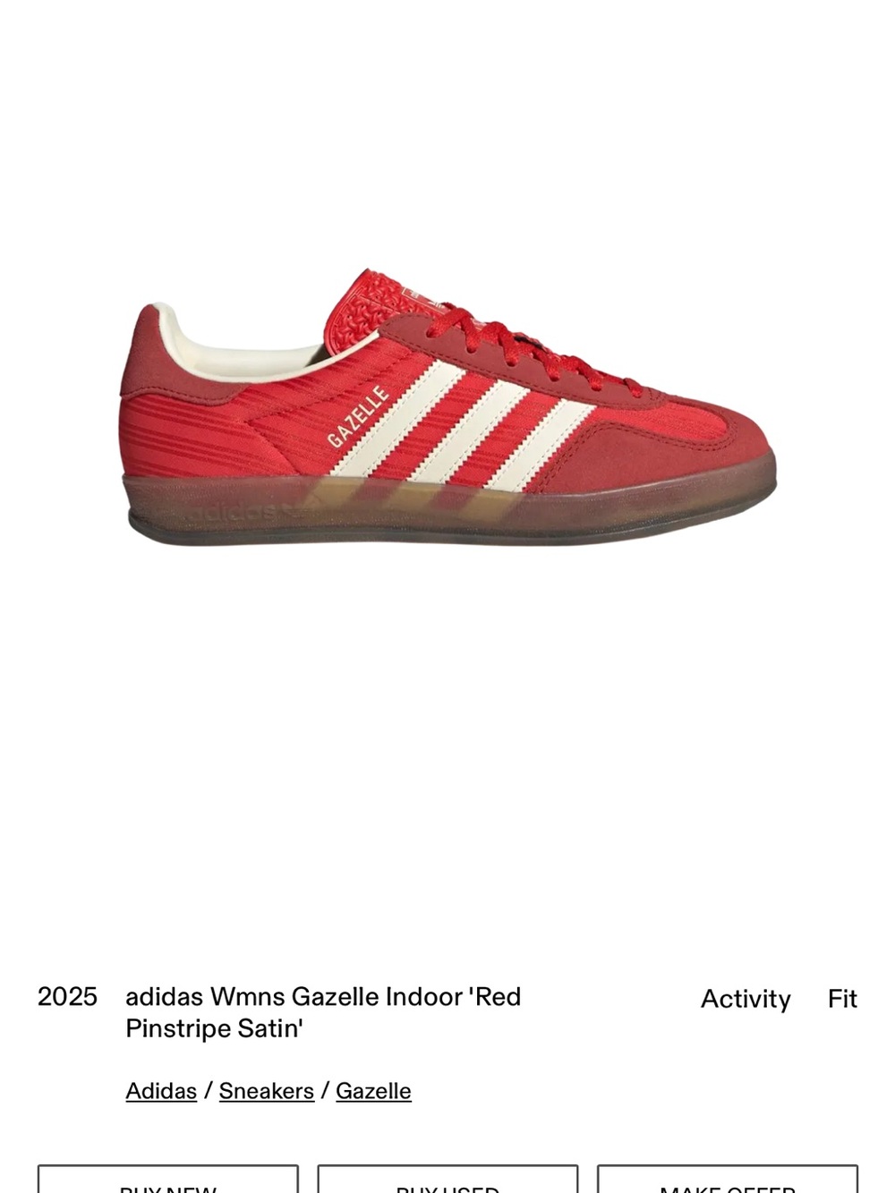 adidas Women's Red Suede & Textile Sneakers with Cream Stripes